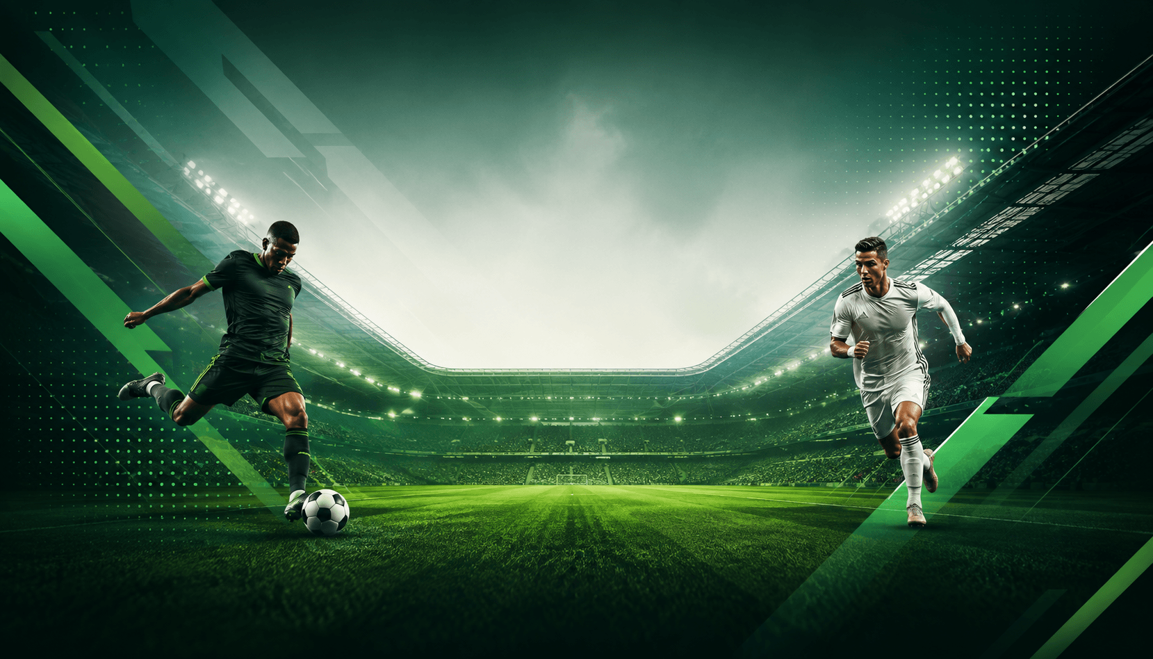 Sports players in a stadium